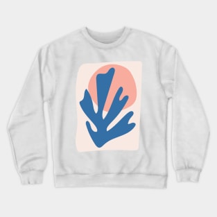 Blue and Blush Pink Leaf Cutout Crewneck Sweatshirt